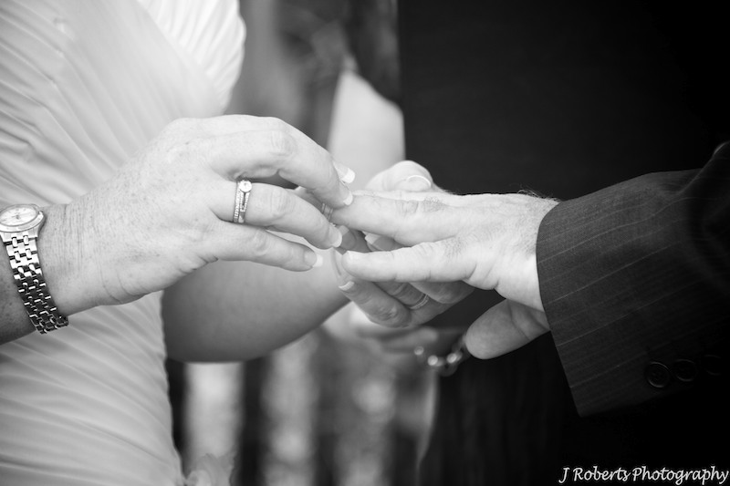 Bride exchanging rings - wedding photography sydney
